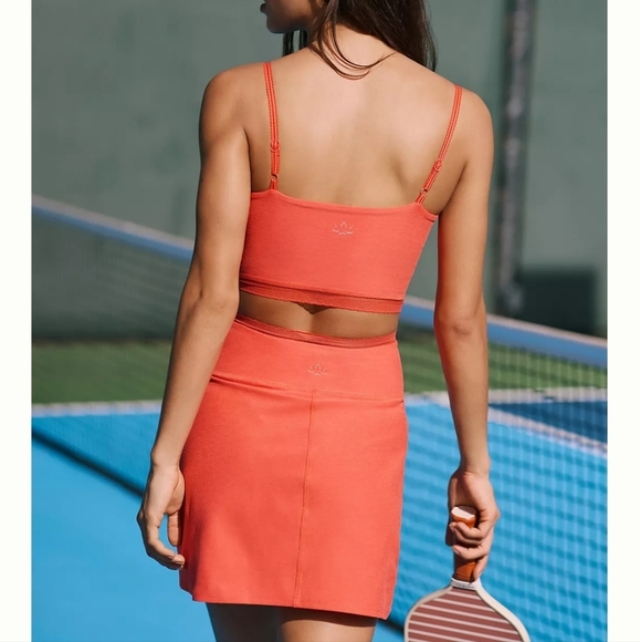 New Beyond Yoga Spacedye Allure Lace Trim Tank Top Rashh Orange NWT - Picture 4 of 9